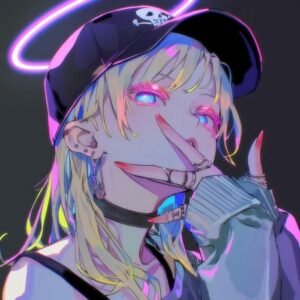 Ảnh avatar cô gái thiên thần phong cách glitch art