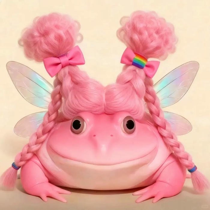 Ảnh avatar ếch hồng tiên nữ tóc bím xinh xắn