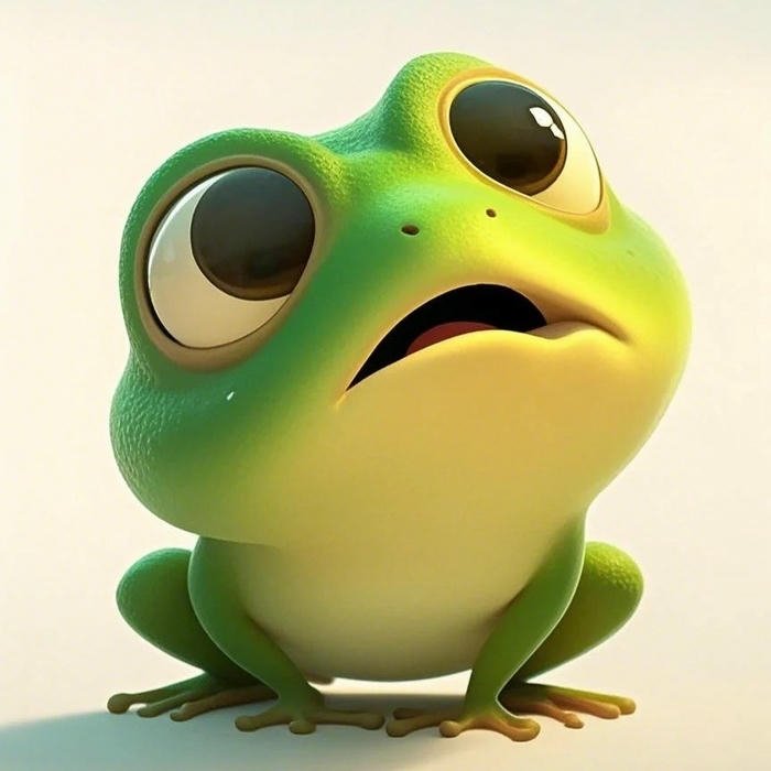 Ảnh avatar ếch xanh mắt to tròn 3D dễ thương