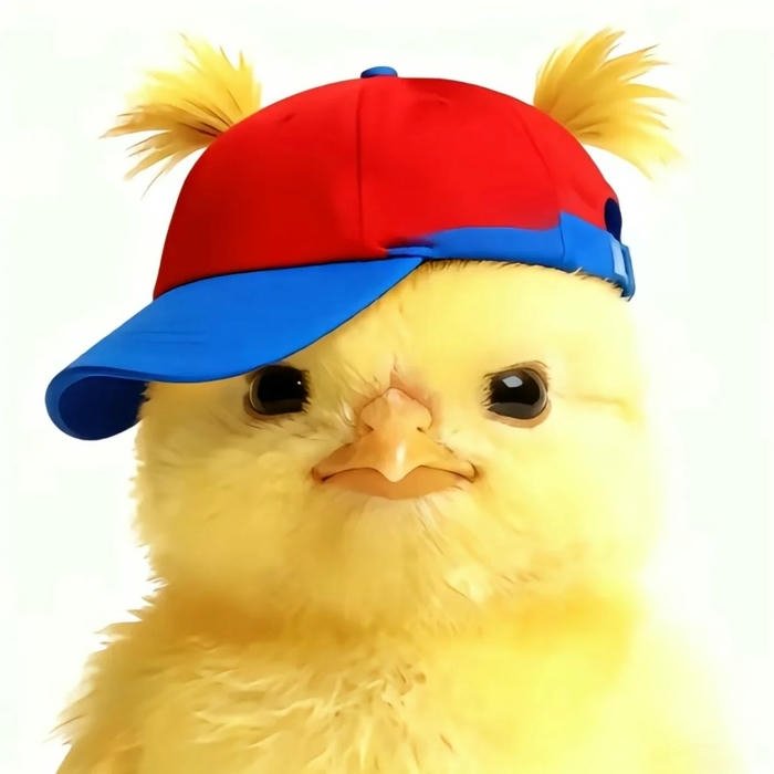 Ảnh avatar gà cute đội mũ lưỡi trai năng động