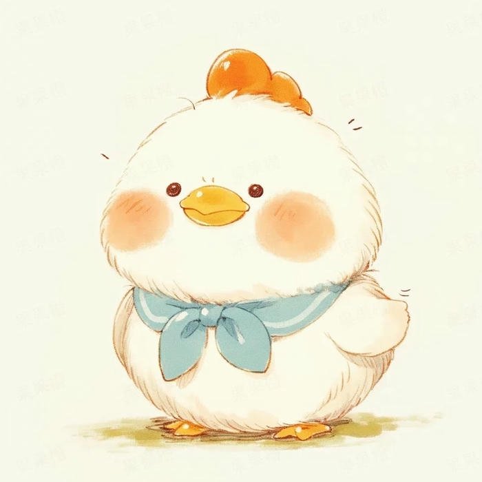 Ảnh avatar gà cute quàng khăn xanh ấm mùa đông