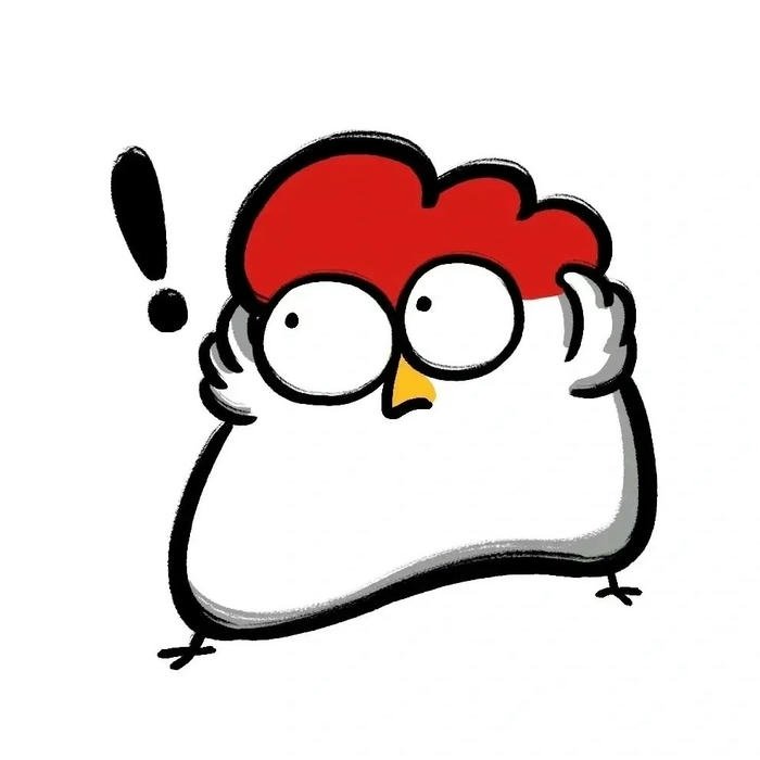 Ảnh avatar gà cute vẽ nét đơn giản ngạc nhiên