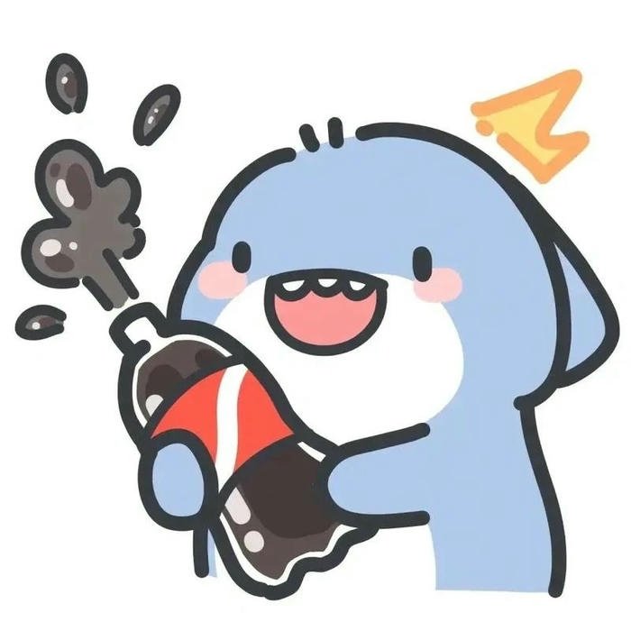 Ảnh avatar khủng long chibi cầm chai nước ngọt uống