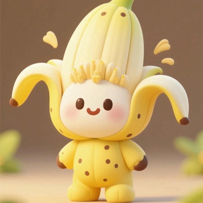 Ảnh avatar quả chuối cute vỏ chuối xòe ra như áo choàng