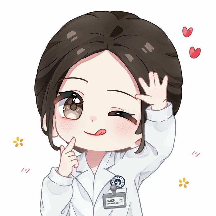 Ảnh bác sĩ chibi nữ nháy mắt tạo dáng rất vui vẻ