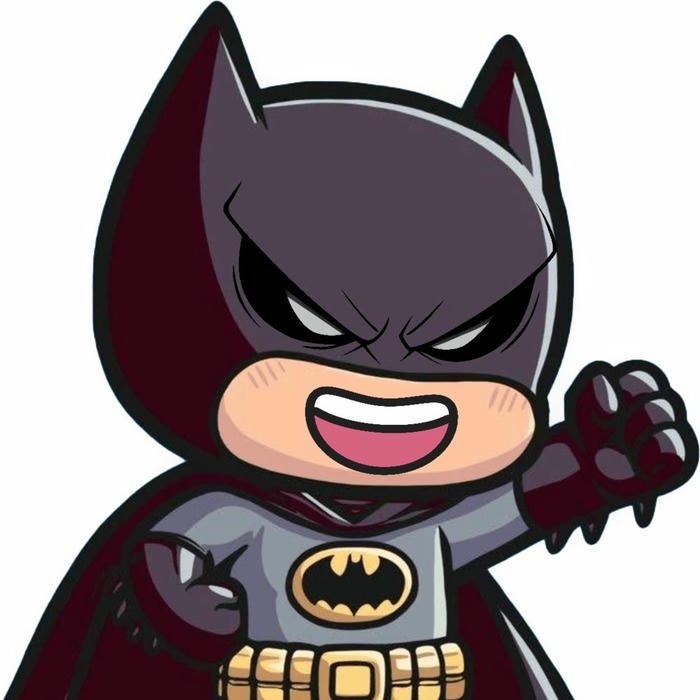 Ảnh batman chibi giơ nắm đấm biểu cảm tức giận