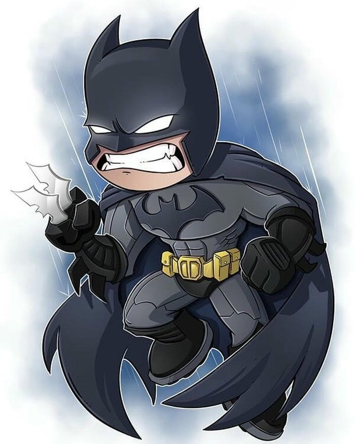 Ảnh batman chibi tư thế chiến đấu móng vuốt sắc