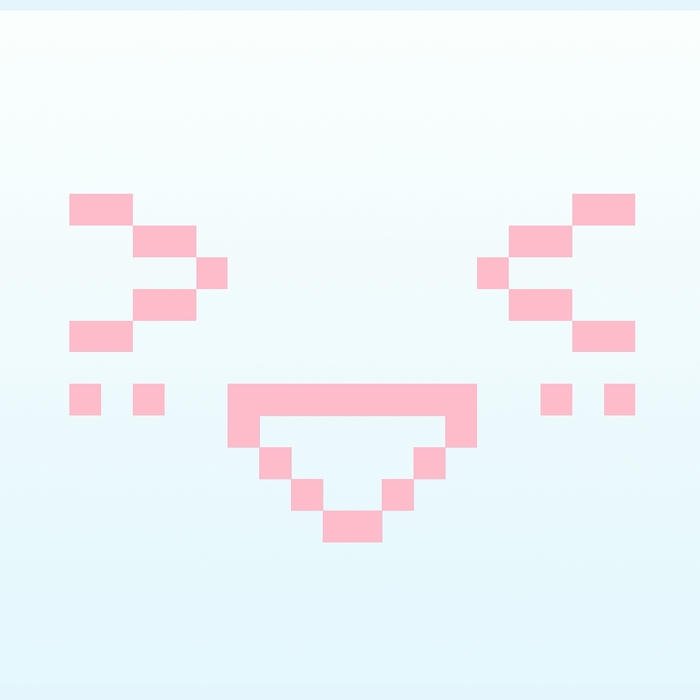 Ảnh biểu tượng cảm xúc pixel hồng mắt nhắm cười