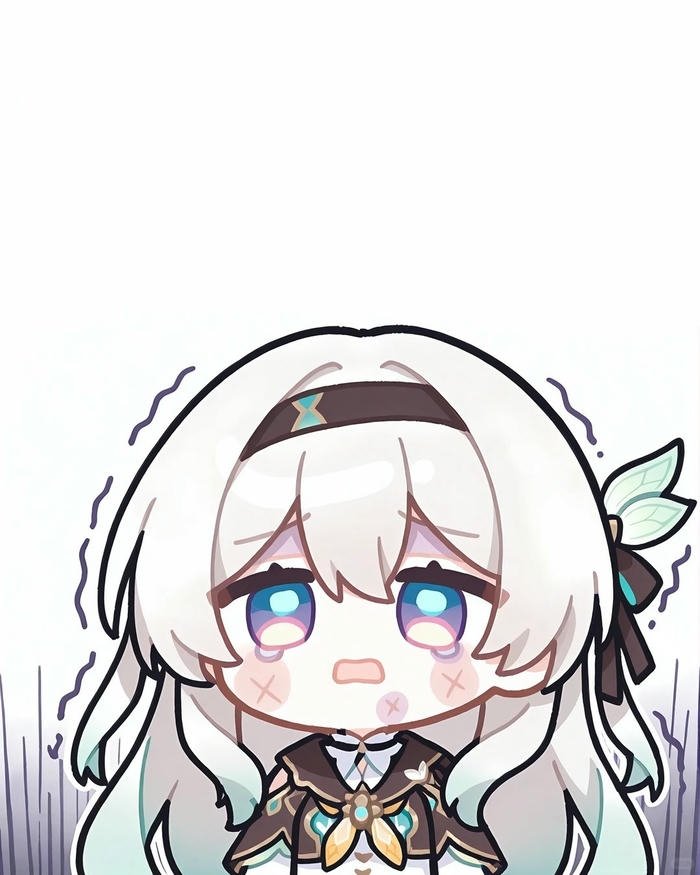 Ảnh chibi buồn bé gái mắt ướt lệ nhạt nhòa