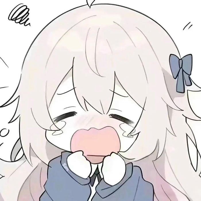 Ảnh chibi buồn bé gái tóc trắng khóc nức nở