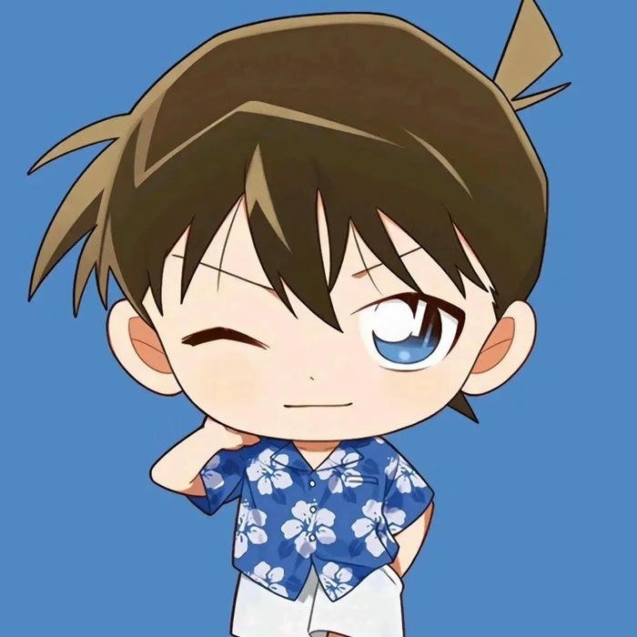 Ảnh conan chibi cute mặc áo hoa đi biển mát mẻ