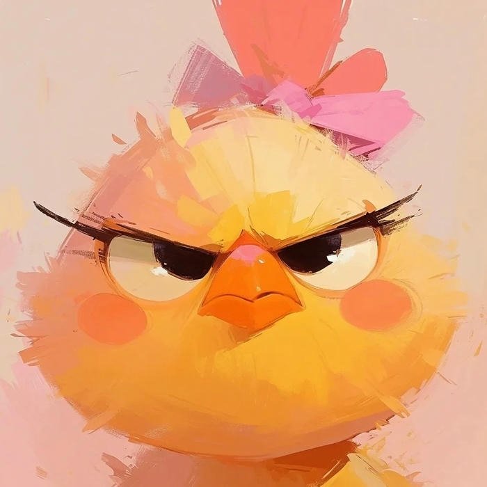Ảnh đại diện gà cute biểu cảm tức giận hài