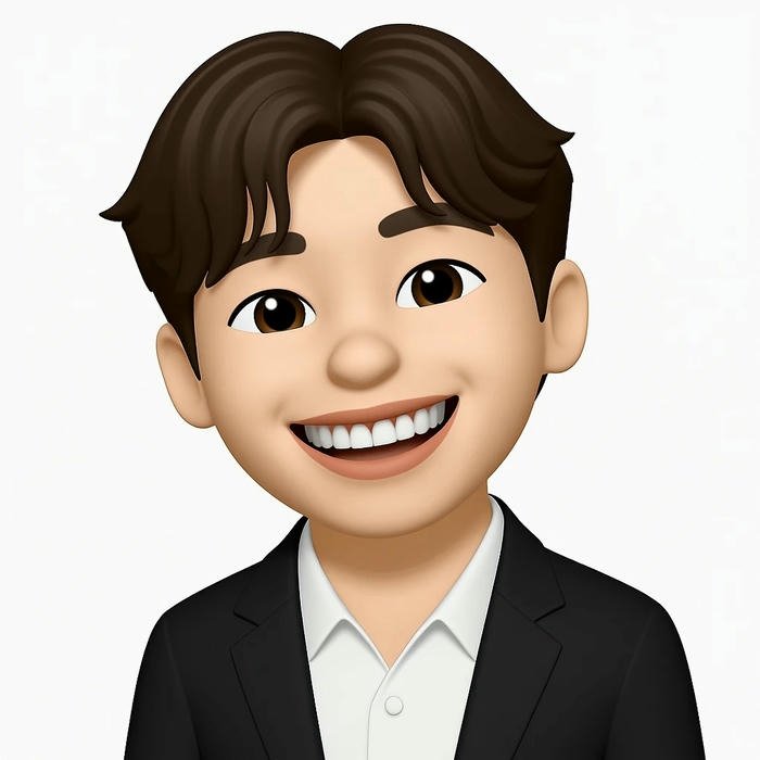 Ảnh emoji avatar nam tóc nâu mặc vest đen cười mỉm