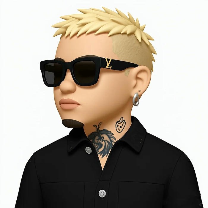 Ảnh emoji avatar nam tóc vàng đeo kính râm xăm trổ