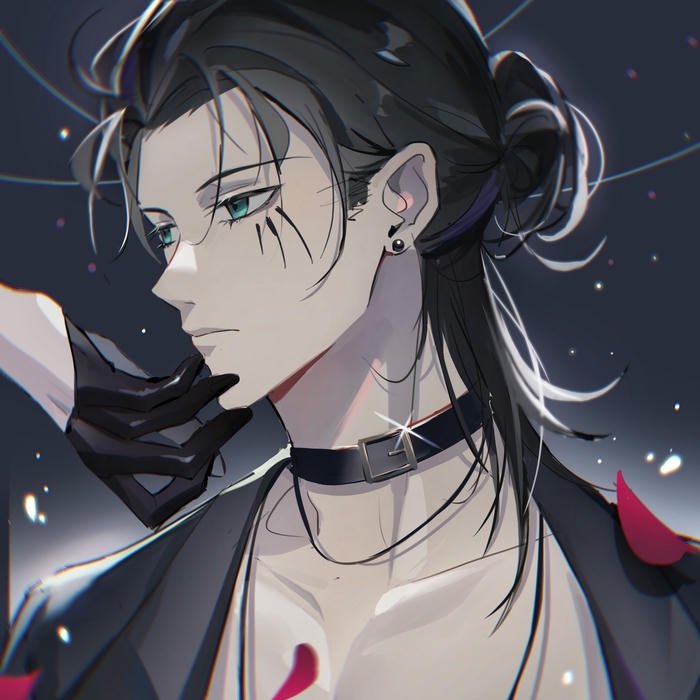 Ảnh eren ngầu tóc búi cao đeo vòng cổ