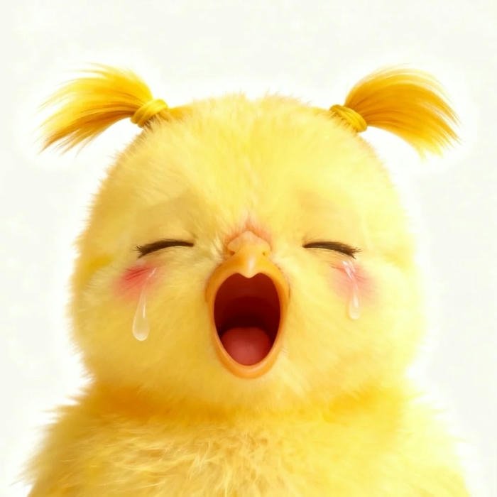 Ảnh hình gà cute buồn đang khóc nức nở