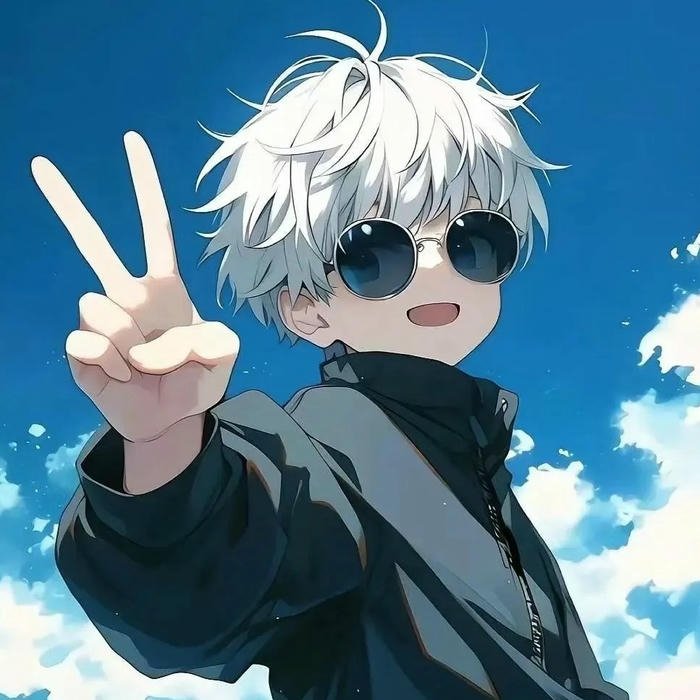 Ảnh hoạt hình dễ thương Gojo chibi giơ tay chào