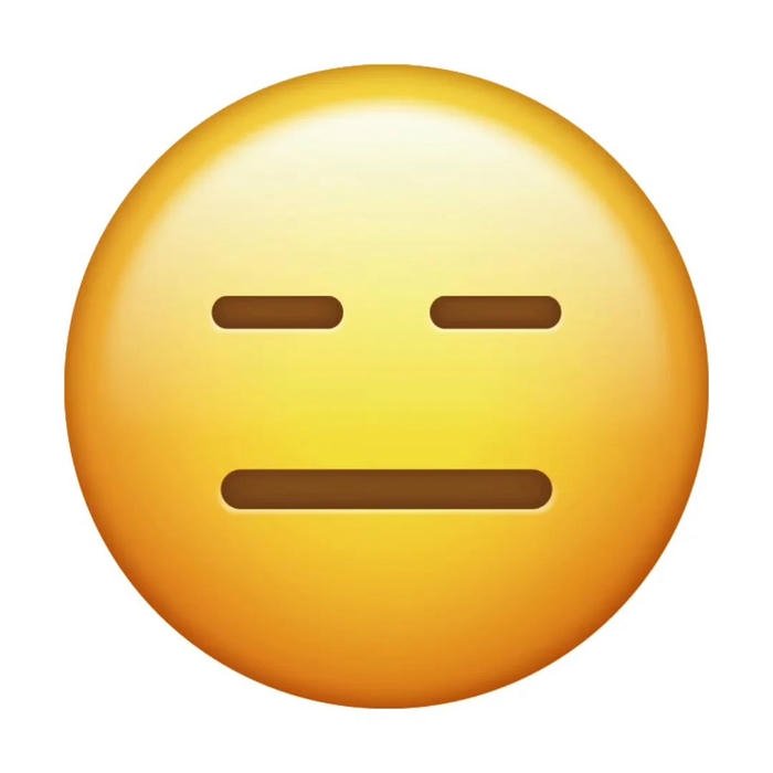 Ảnh icon mặt vàng biểu cảm vô cảm miệng thẳng