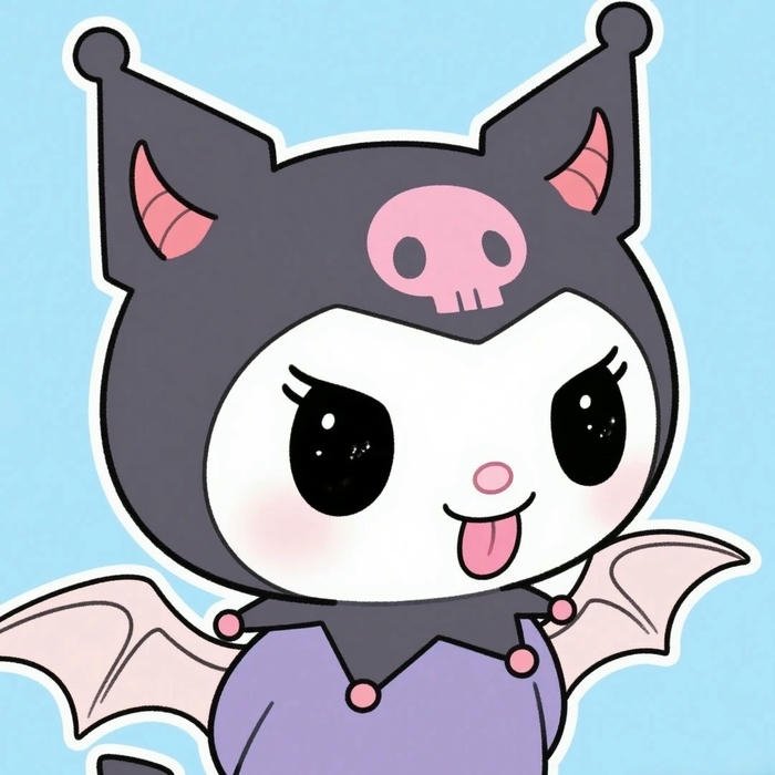 Ảnh kuromi cute mọc cánh dơi lè lưỡi trêu chọc
