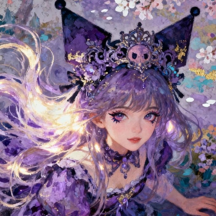 Ảnh kuromi cute phiên bản thiếu nữ anime lộng lẫy