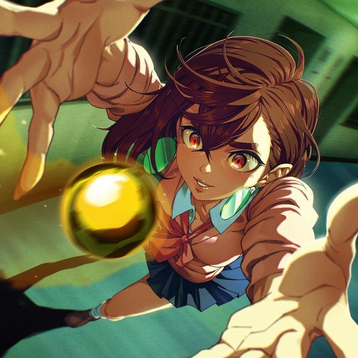 Ảnh nền Dandadan Momo Ayase giơ tay điều khiển sức mạnh