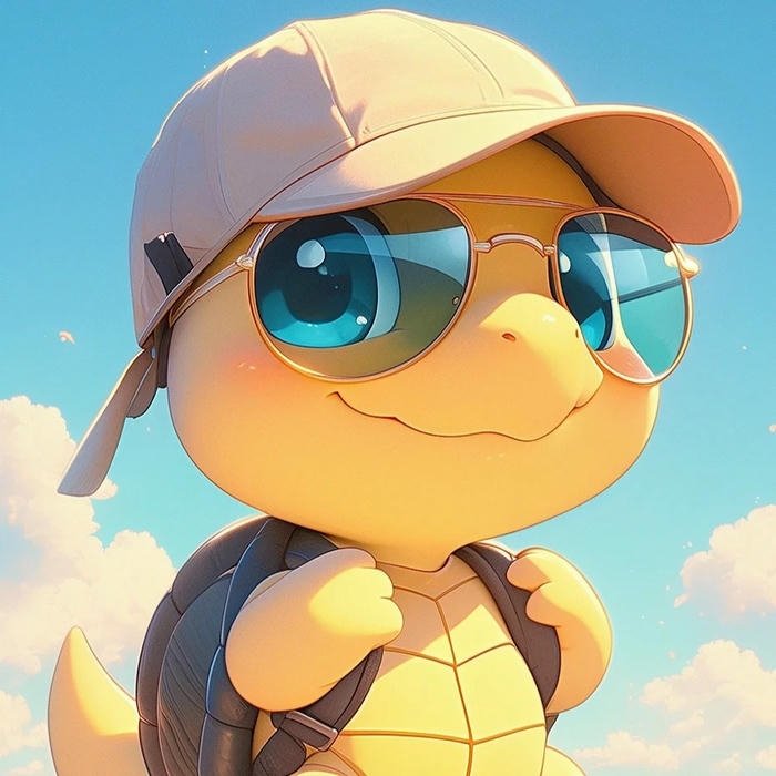 Ảnh rùa ngầu đeo kính râm đội mũ xanh dương