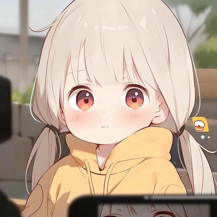 Avatar cartoon cute bé gái mặc áo vàng tóc ngắn