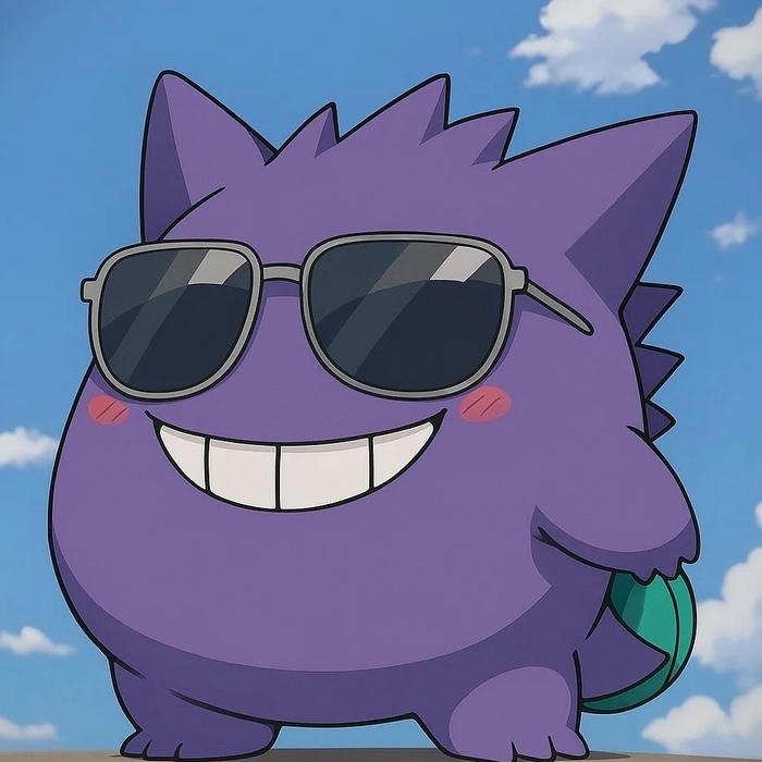 Avatar cartoon ngầu Gengar tím đeo kính râm chất