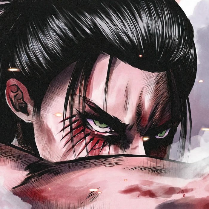 Avatar eren mặt dính máu ánh mắt quyết liệt