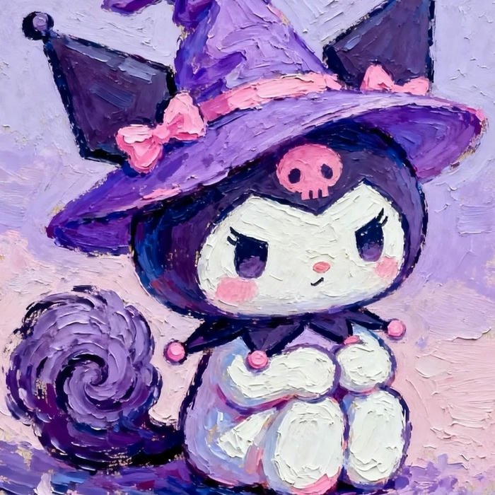 Avatar kuromi đội mũ phù thủy tím cực kỳ đáng yêu