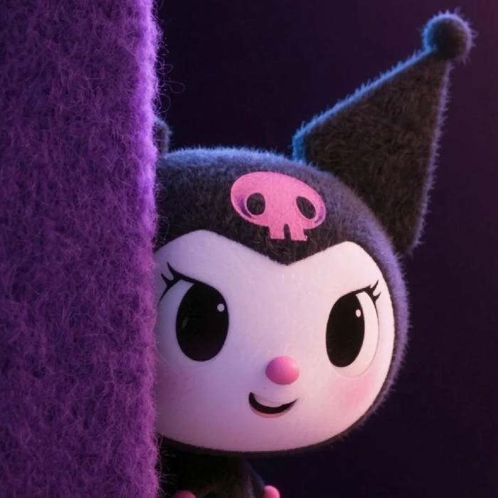 Avatar kuromi lấp ló sau bức tường tím bí ẩn