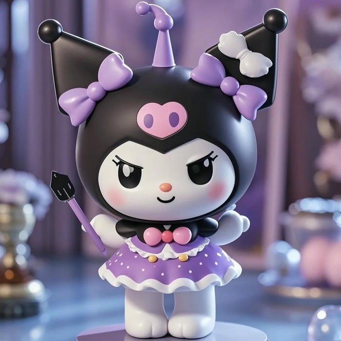 Avatar kuromi mô hình 3D đứng trên bàn xinh xắn