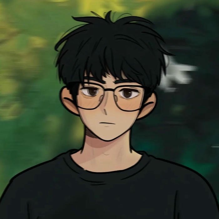 Avatar nhân vật hoạt hình chàng trai đeo kính tri thức
