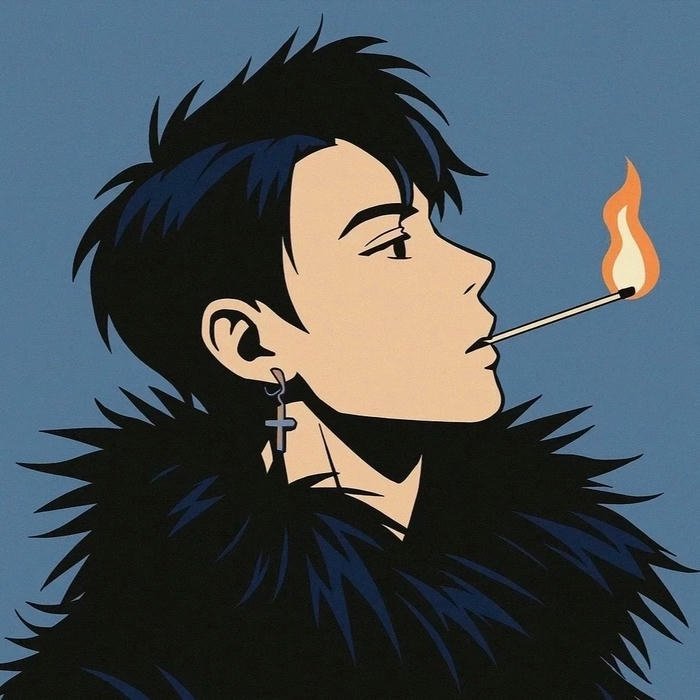 Avatar nhân vật hoạt hình chàng trai hút thuốc cực ngầu