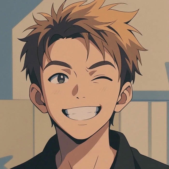 Avatar nhân vật hoạt hình chàng trai nháy mắt cười tươi