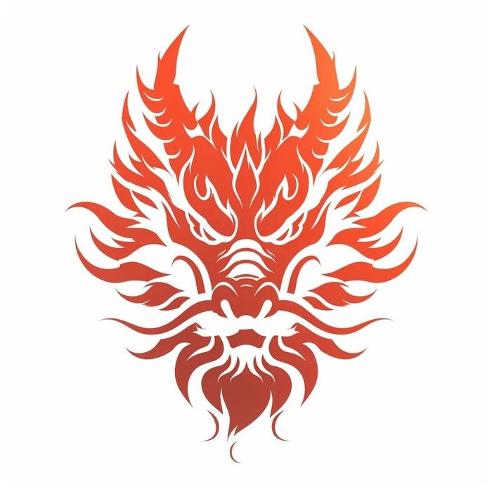 Avatar rồng đỏ cách điệu đơn giản trên nền trắng