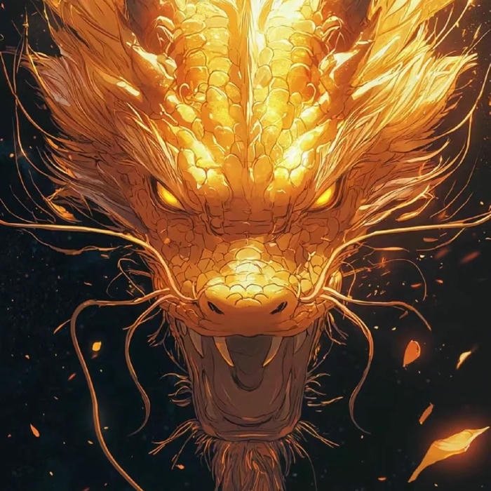 Avatar rồng lửa vàng cam rực cháy đầy sức mạnh