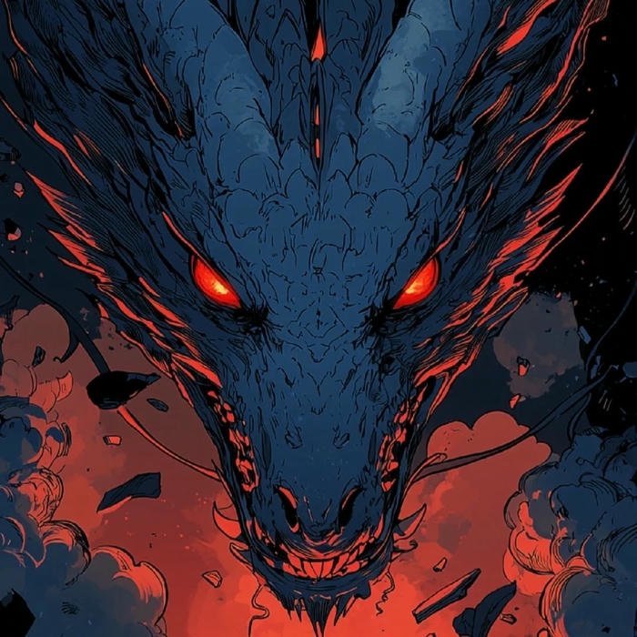 Avatar rồng xanh đen mắt đỏ cận cảnh đáng sợ