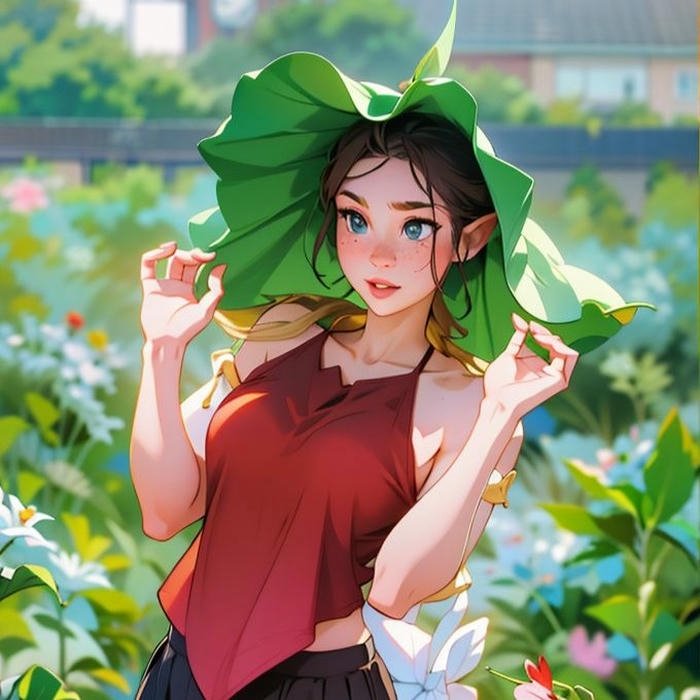 Avatar việt nam ngầu cô gái đội lá sen cười tươi