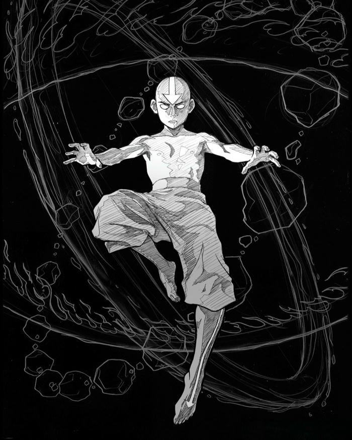 Bản vẽ kỹ thuật ngự khí sư aang đen trắng độc đáo