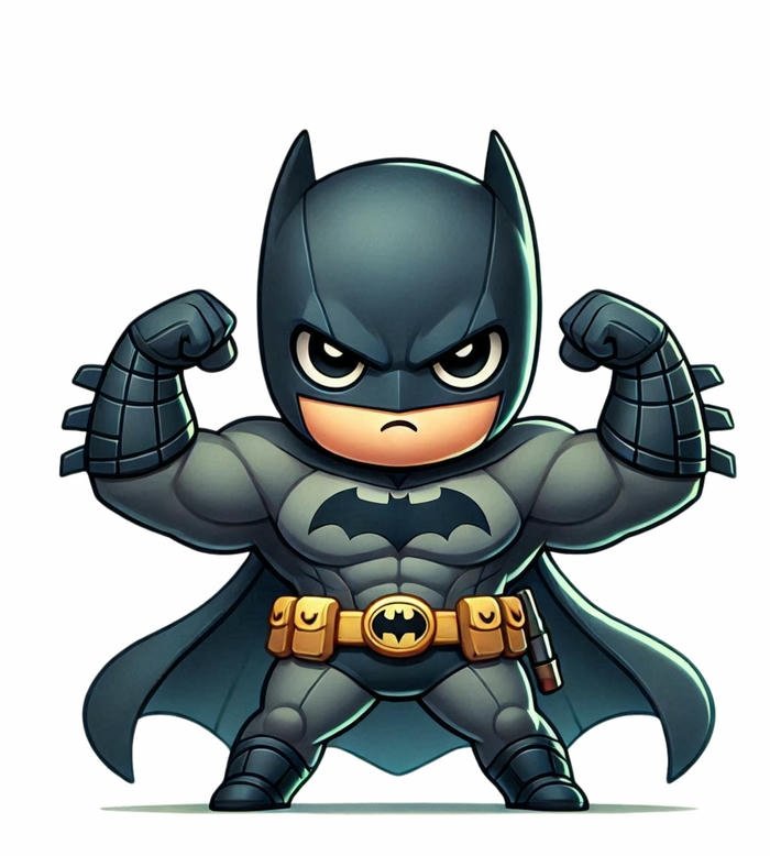 Batman chibi ngầu gồng tay khoe cơ bắp khỏe khoắn