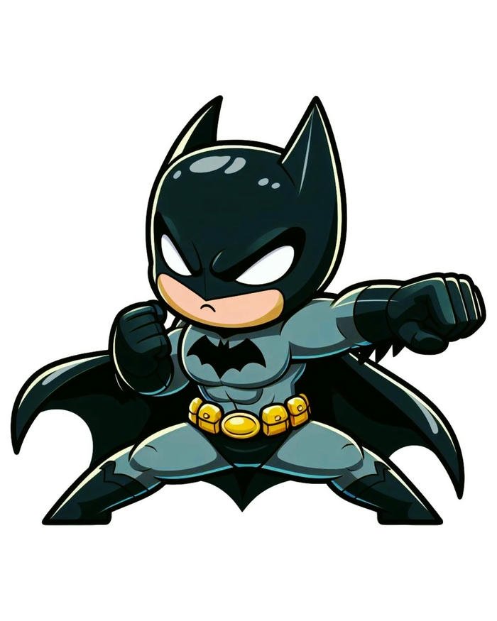 Batman chibi ngầu tư thế chuẩn bị chiến đấu mạnh
