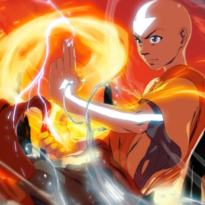 Cậu bé aang avatar điều khiển lửa và nước rất mạnh mẽ