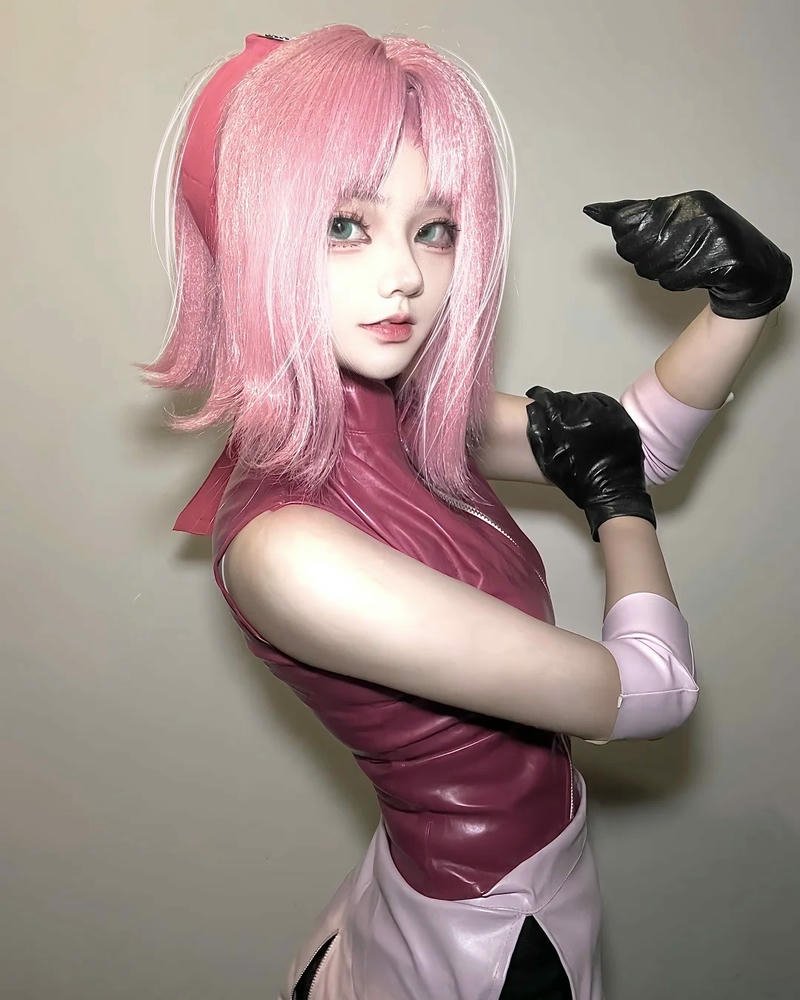 Cosplay Ninja Sakura tạo dáng chiến đấu trong tối