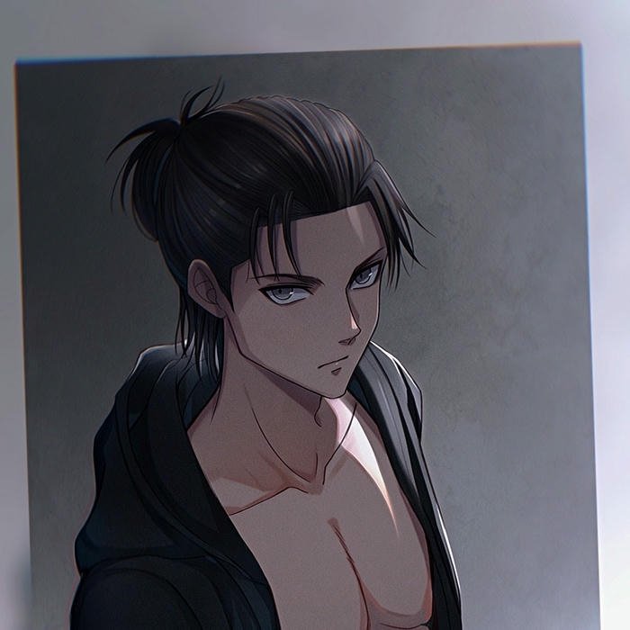 Eren yeager khoe cơ bắp tóc dài lãng tử