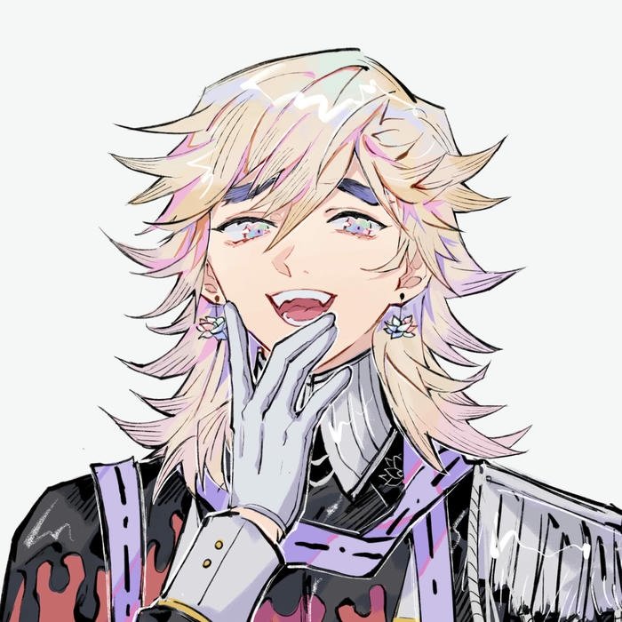 Hình Douma đẹp trai vuốt tóc cười rất duyên dáng