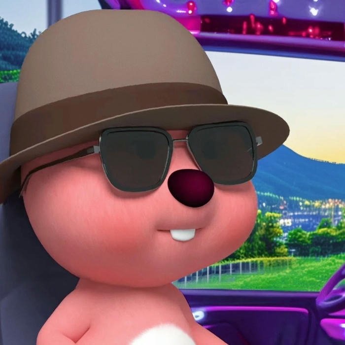 Hình Loopy du lịch hài hước đeo kính râm đi nghỉ mát