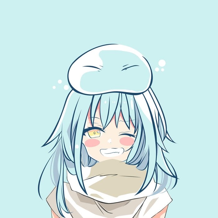 Hình Rimuru chibi nét vẽ đơn giản cực đáng yêu