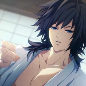 Hình ảnh Giyuu cởi trần khoe cơ bắp săn chắc