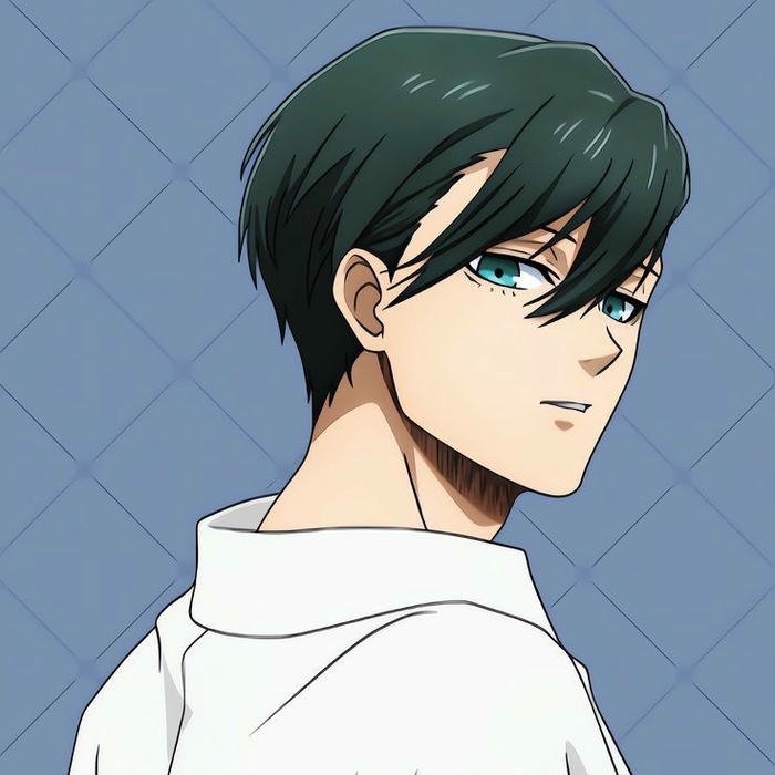 Hình ảnh Rin Itoshi ngầu quay đầu nhìn lại phía sau